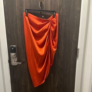 SHEIN Asymmetrical Orange Skirt